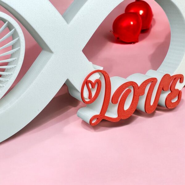 Personalized 3D Printed Infinity Love Sign with Roses & Peony – Valentine's Day Gift for Her or Him, Wedding or Anniversary Keepsake - Image 4